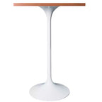 LeisureMod Verve Table à manger carrée 24 pouces hauteur bar - Plateau en MDF moderne avec piédestal blanc Table hauteur comptoir pour cuisine, maison et pub