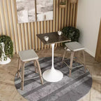 LeisureMod Verve Table à manger carrée 24 pouces hauteur bar - Plateau en MDF moderne avec piédestal blanc Table hauteur comptoir pour cuisine, maison et pub