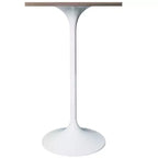 LeisureMod Verve Table à manger carrée 24 pouces hauteur bar - Plateau en MDF moderne avec piédestal blanc Table hauteur comptoir pour cuisine, maison et pub