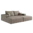74,8 Canapé-lit moderne avec deux couchages, chaise longue pour salle de cinéma/salle de jeux, couleur Chameau (Tissu velours côtelé moelleux)