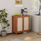 Meuble de rangement autoportant en rotin avec portes et étagères réglables, buffet moderne pour salon, salle à manger, cuisine