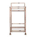 Ivers Metal Mirrored Bar Cart - Champagne - SEI