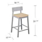 Tabourets de comptoir bicolores Claxby 33,5 - (Lot de 2) - Gris - SEI