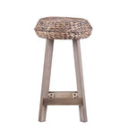 Tabourets ronds sans dossier en jacinthe d'eau Rutina de 61 cm (lot de 2) – Gris patiné – SEI