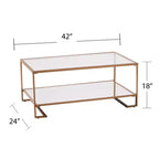 Table basse Horten à plateau en verre - Doré - SEI