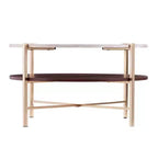 Ardmillan Round Faux Marble Cocktail Table - Brass - SEI