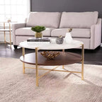 Table basse Ardmillan ronde aspect marbre - Laiton - SEI