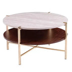 Table basse Ardmillan ronde aspect marbre - Laiton - SEI