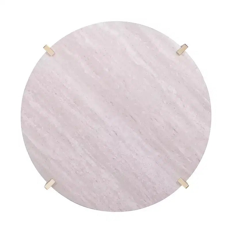 Table basse Ardmillan ronde aspect marbre - Laiton - SEI