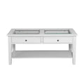 Panorama Glass-Top Coffee Table - White - SEI