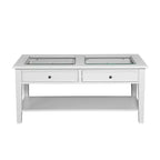 Panorama Glass-Top Coffee Table - White - SEI