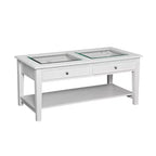 Table basse plateau verre Panorama - Blanc - SEI