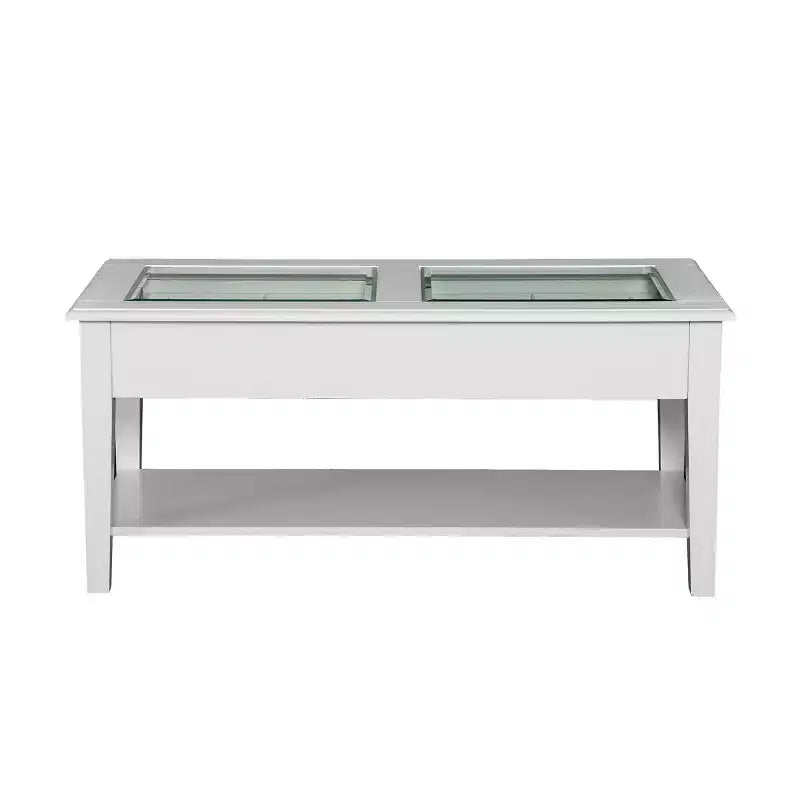 Table basse plateau verre Panorama - Blanc - SEI