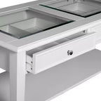 Table basse plateau verre Panorama - Blanc - SEI
