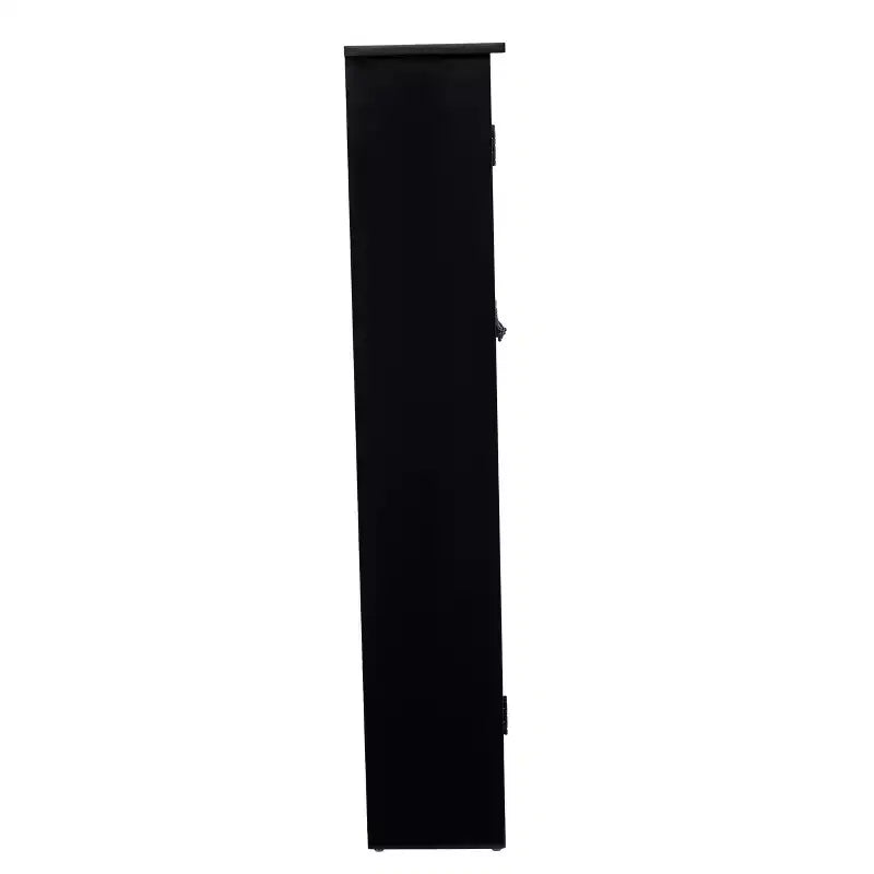 Meuble de rangement pour médias avec vitre - Noir - SEI