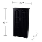 Meuble de rangement pour médias avec vitre - Noir - SEI