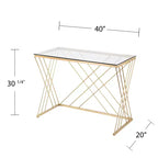 Bureau moderne Dezby en verre trempé – Doré – SEI