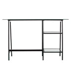 Bureau d'écriture tréteau/cadre en A en métal/verre Avery - Noir - SEI