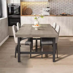 Table de salle à manger rectangulaire de 70,87 po pour 6 à 8 personnes, cadre en métal robuste, table de cuisine et de salle à manger moderne industrielle