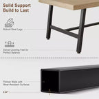 Table de salle à manger rectangulaire de 70,87 po pour 6 à 8 personnes, cadre en métal robuste, table de cuisine et de salle à manger moderne industrielle