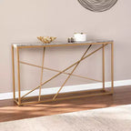 Console étroite Arendal en faux marbre - Dorée - SEI