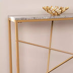 Console étroite Arendal en faux marbre - Dorée - SEI