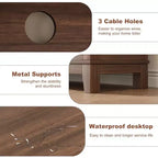 Meuble TV de 65 pouces avec étagères réglables et 8 compartiments de rangement, meuble double porte semi-ouvert pour salon et chambre à coucher