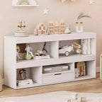 Étagère à Livres et Rangement de Jouets 5 Cubes pour Enfants avec Tiroir - Maisonnette de Rangement en Bois pour Salle de Jeux et Chambre de Bébé - Naturel
