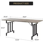 Table à manger de style ferme de 180 cm pour 6-8 personnes, table de cuisine rectangulaire de style rustique, pieds métalliques géométriques et plateau en bois épais, facile à nettoyer