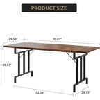 Table à manger de style ferme de 180 cm pour 6-8 personnes, table de cuisine rectangulaire de style rustique, pieds métalliques géométriques et plateau en bois épais, facile à nettoyer