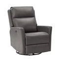 Mario Genuine Leather Transitional Power Recliner with USB Ports| ART OF LIVING DESIGNS-GREY