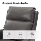 Fauteuil inclinable électrique transitoire en cuir véritable Mario avec ports USB | ART OF LIVING DESIGNS-GRIS