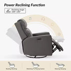 Fauteuil inclinable électrique transitoire en cuir véritable Mario avec ports USB | ART OF LIVING DESIGNS-GRIS
