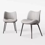 Chaises de salle à manger grises Luck Live Farmhouse, lot de 2, cadre en métal, sièges modernes pour cuisine et salle à manger