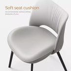 Chaises de salle à manger grises Luck Live Farmhouse, lot de 2, cadre en métal, sièges modernes pour cuisine et salle à manger