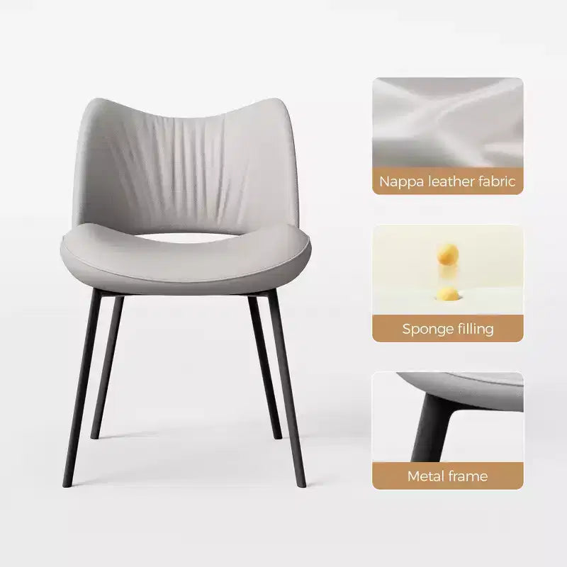 Chaises de salle à manger grises Luck Live Farmhouse, lot de 2, cadre en métal, sièges modernes pour cuisine et salle à manger