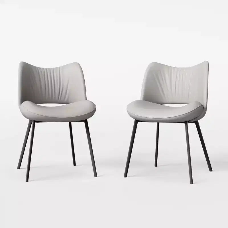 Chaises de salle à manger grises Luck Live Farmhouse, lot de 2, cadre en métal, sièges modernes pour cuisine et salle à manger