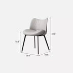 Chaises de salle à manger grises Luck Live Farmhouse, lot de 2, cadre en métal, sièges modernes pour cuisine et salle à manger