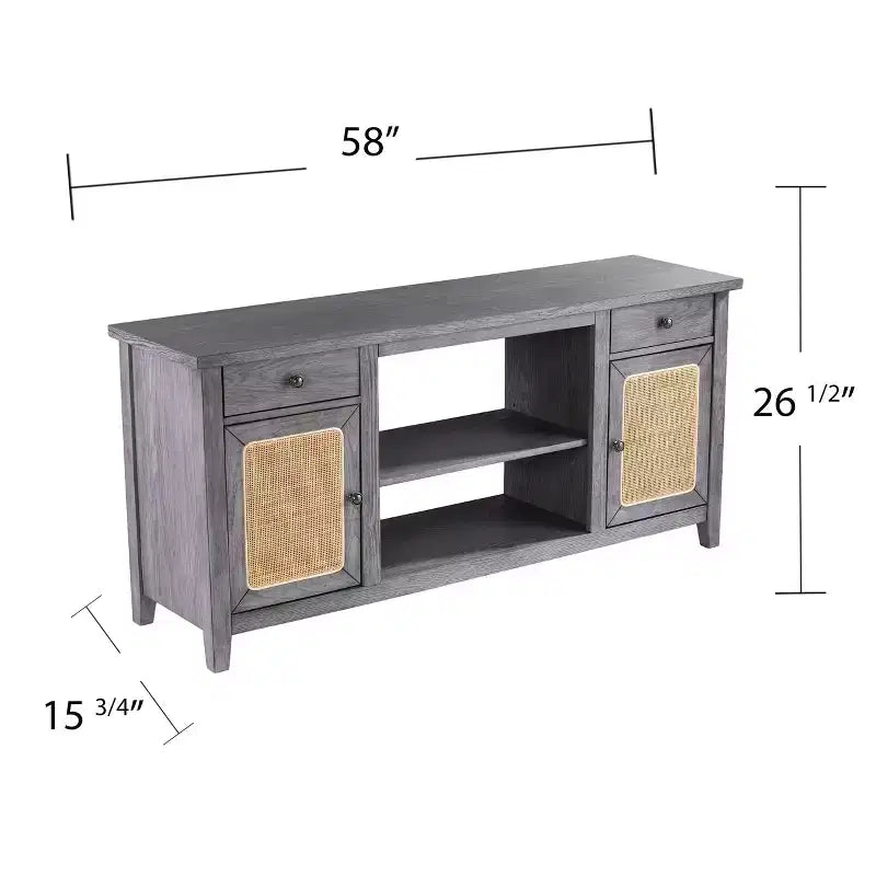 Console média Edderton avec rangement – Gris – SEI