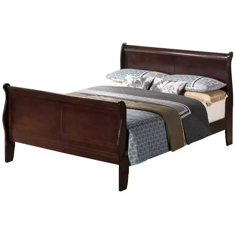 HomeStock 44 in.H Queen Size Brown with Beds with Headboards made of Wood Bed Frame
