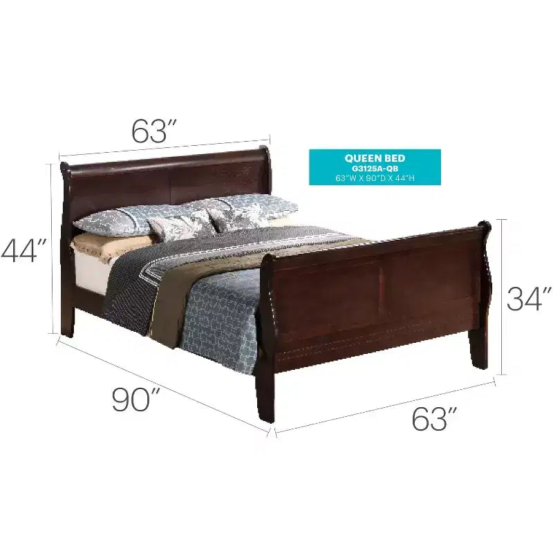 HomeStock Lit Queen Size avec cadre de lit en bois brun de 112 cm de hauteur avec tête de lit