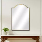 HomeRoots Miroir d'appoint en métal doré perlé 32 po en forme d'arche