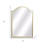 HomeRoots Miroir d'appoint en métal doré perlé 32 po en forme d'arche