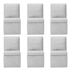 WestinTrends Soho Modern Upholstered Chenille Armless Dining Chairs With Casters (Set of 6), Light Gray