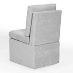 Chaises de salle à manger sans accoudoirs WestinTrends Soho Modern en chenille rembourrée avec roulettes (lot de 6), gris clair