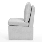 Chaises de salle à manger sans accoudoirs WestinTrends Soho Modern en chenille rembourrée avec roulettes (lot de 6), gris clair
