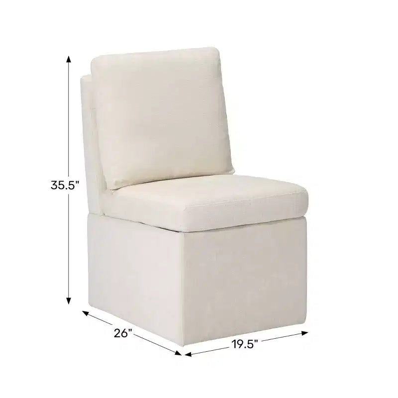 Chaises de salle à manger sans accoudoirs WestinTrends Soho Modern en chenille rembourrée avec roulettes (lot de 6), gris clair
