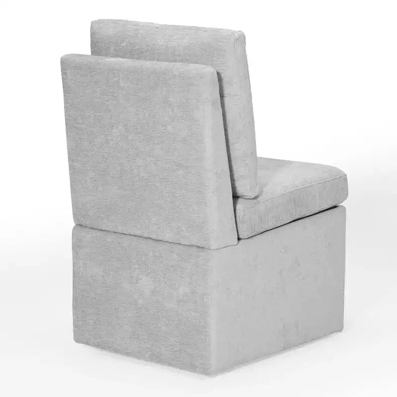 Chaises de salle à manger sans accoudoirs WestinTrends Soho Modern en chenille rembourrée avec roulettes (lot de 6), gris clair