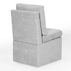 WestinTrends Soho Chaises de salle à manger modernes en chenille capitonnée sans accoudoirs avec roulettes (lot de 2), Gris clair