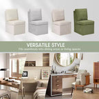 WestinTrends Soho Chaises de salle à manger modernes en chenille capitonnée sans accoudoirs avec roulettes (lot de 2), Gris clair